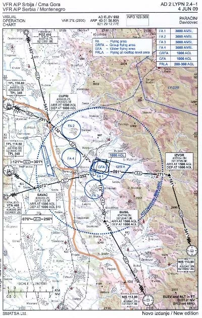 Navigacija - Razmera karte je : (Pogledajte PPL Nav-3).